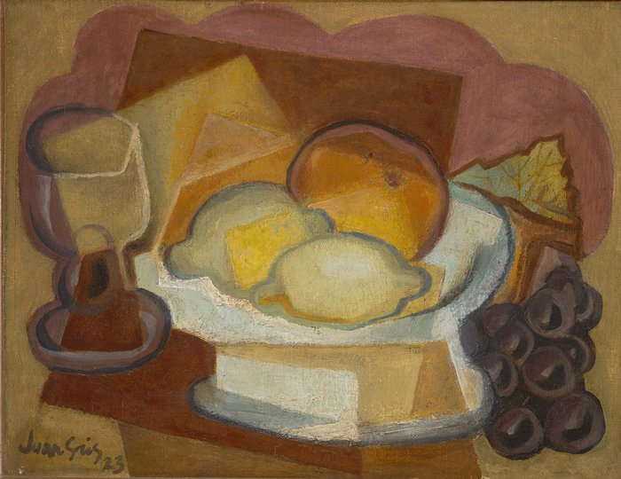 Juan Gris - Plato con frutas y vaso - 1923
